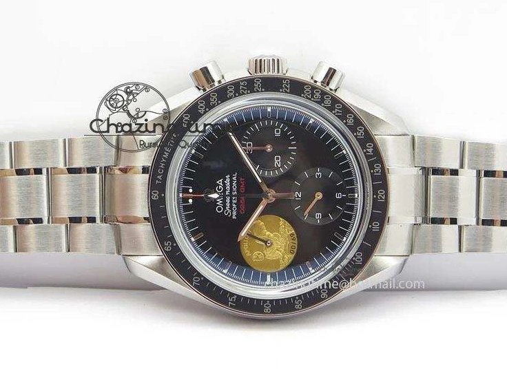 0315 Effortless Speedmaster Apollo 11 On SS Bracelet Manual Winding Chrono Movement 8225